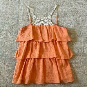 BCBG Orange Tiered top, size XXS